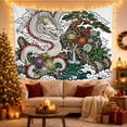 thumbnail image 3 of Detailed Dragon Outlining with Sinuous Body Coils, Serene Japanese Inspired for Japanese Art Lovers, Wall Decor, Mother'S Day Gift, Tapestry Wall Hanging for Dorm and Living Room, 3 of 7