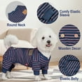 thumbnail image 4 of KYEESE Dog Pajamas, Navy Blue Stripe Dog Pjs, Dog Pajamas for Small Dogs, M, 4 of 8