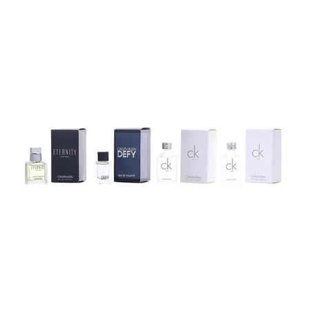 Calvin Klein 4 piece Mens Miniature Set 2 x CK One, Defy, Eternity