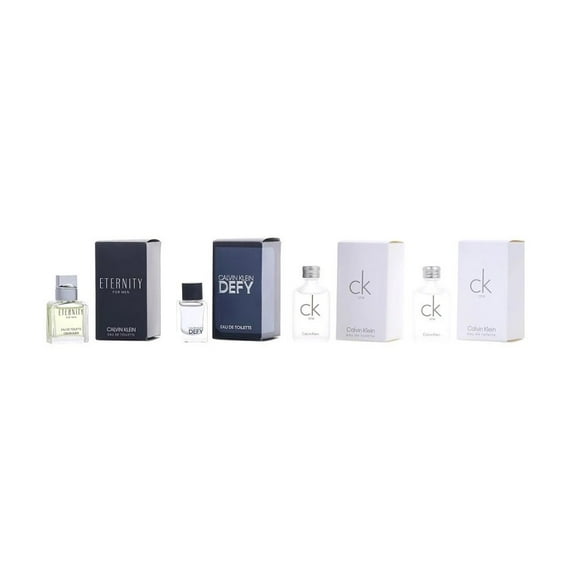 Calvin Klein 4 piece Mens Miniature Set 2 x CK One, Defy, Eternity