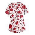 thumbnail image 3 of Puntoco, blusas con cuello en V y manga corta a la moda para mujer, blusa de bolsillo con estampado de uniforme de trabajo, tops Puntoco Puntoco-2225, 3 of 4