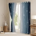 thumbnail image 2 of Erosebridal Navy Blue and Grey Blackout Curtains Men Abstract Aesthetic Curtains & Drapes, Dot and Wave Line Curtains Gradient Ombre Black Out Curtains Watercolor Geometric Window Drapes, 2 of 5