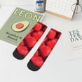 thumbnail image 5 of Uemuo Strawberry Red Printed Crew Socks, Moisture-Wicking Socks, Athletic Socks for Men Breathable Cushion Socks Casual Sport Socks for Running Traveling, 5 of 6