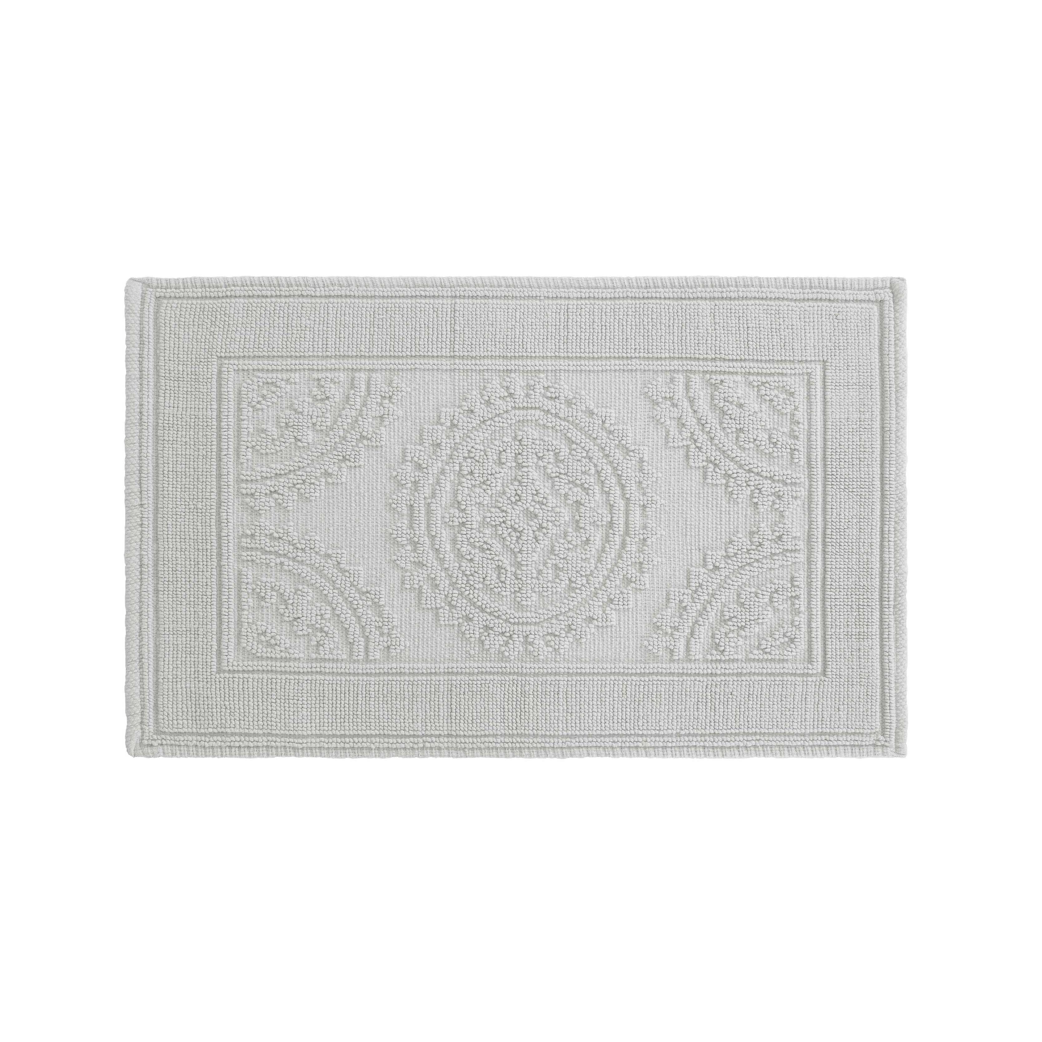 Aqua, Medallion, 21x34 in Bath Rug, Jean Pierre