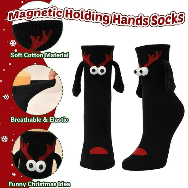 Calcetines de otoño e invierno, calcetines de mano en mano, calcetines navideños magnéticos, calcetines largos, calcetines deportivos que absorben el sudor, calcetines de mujer