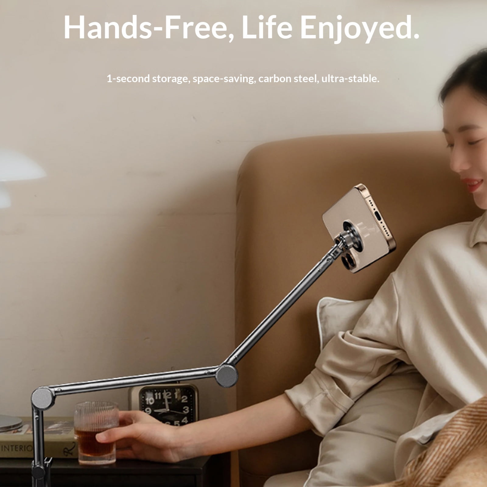 Portable ABS Phone Stand Designs Enabling Rotation & Flexible Viewing Angles Gooseneck Phone Holder for Phones Tablets