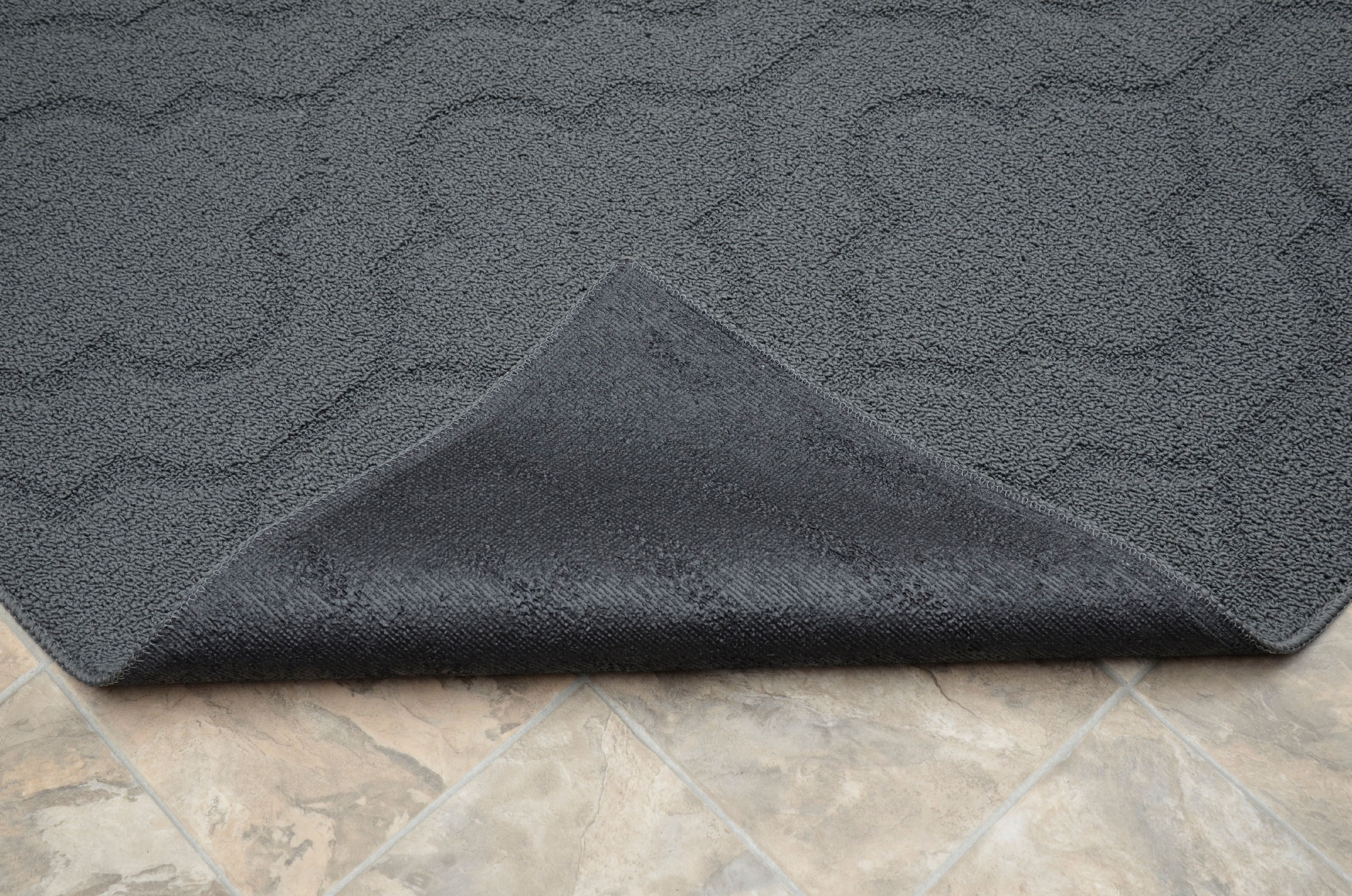 Garland Rug Brentwood Double Quatrefoil Polypropylene Cinder Gray Indoor/Outdoor Area Rug, 4' x 6'