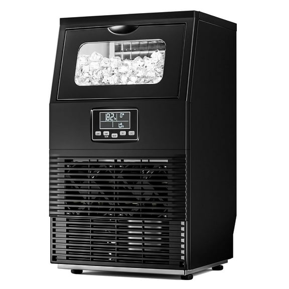 WAA Commercial Ice Maker Machine,66Lbs/24H Stainless Steel Undercounter Ice Maker with 8Lbs Storage Capacity,Self-Cleaning Freestanding Ice Machine for Home,Bar,Restaurant,Office,Outdoor