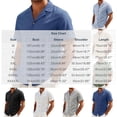 thumbnail image 3 of COSFO Faux Linen Button Down Short Sleeve Men Beach Summer Shirt Collared Loose Fit Solid with Pocket Shirts for Men, 3 of 9