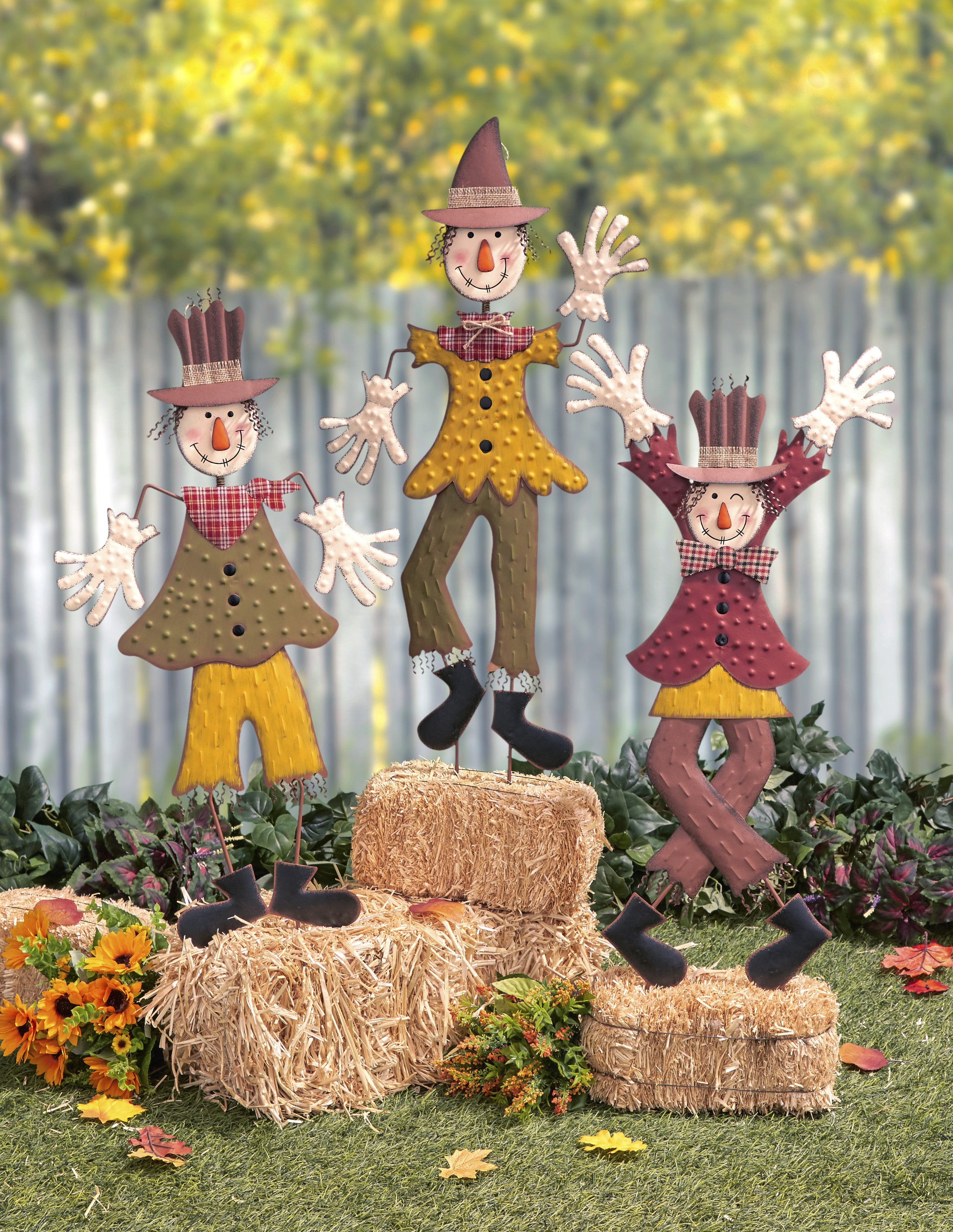 Silly Scarecrow Garden Stake - Halloween Yard Decoration - Walmart.com ...