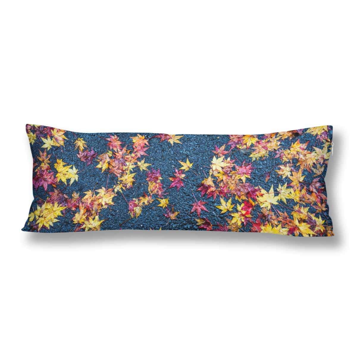 ABPHOTO Fallen Autumn Leaves Colorful Maple Leave Fall Body Pillow