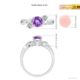 thumbnail image 4 of ANGARA Natural Amethyst and Diamond Twisted Vine Ring in 14K White Gold for Women (Size-6mm) | February Birthstone, Birthday, Anniversary, Jewelry Gift for Women | Natural Amethyst Ring, 4 of 9