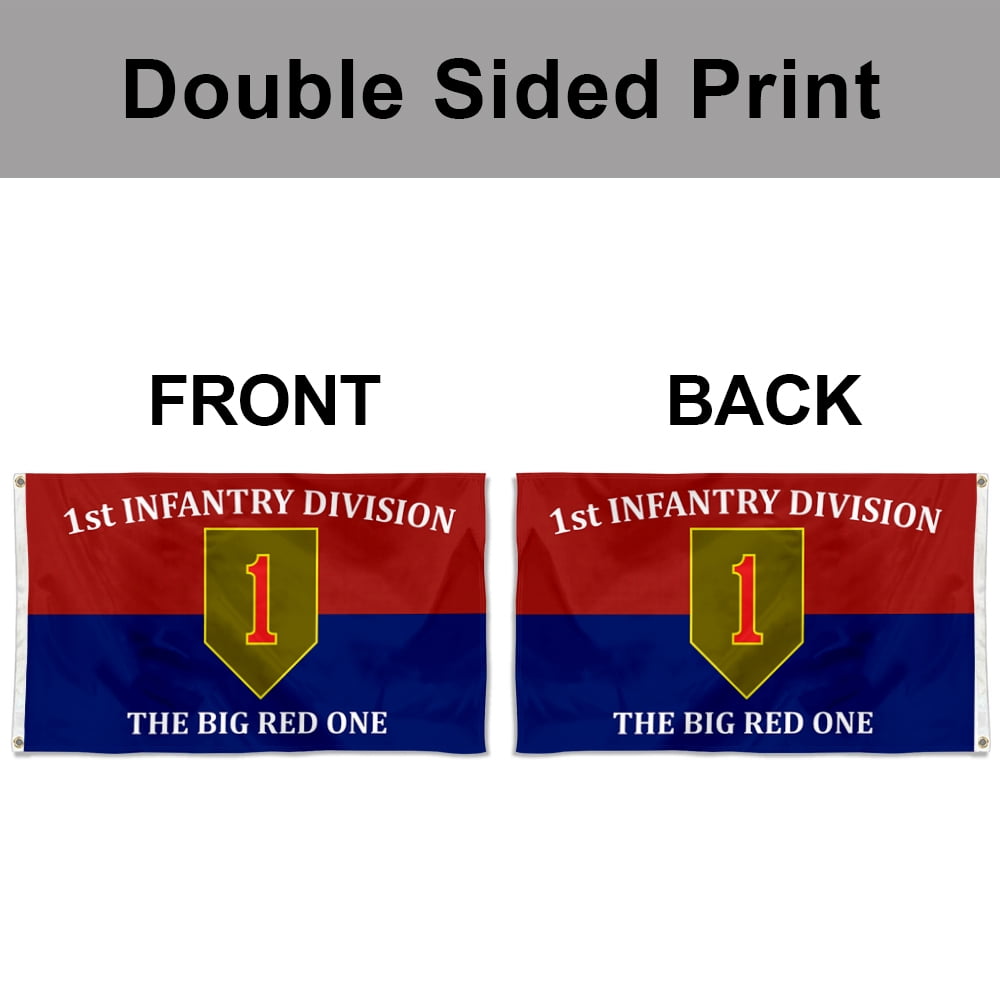 Dutern Double Sided 1st Infantry Division The Big Red One Flag ID Military Banner 3 Ply with Brass Grommets 3x5 Feet