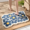 thumbnail image 6 of Bathroom Rugs, Cute Flower Bath Mat Flower Rug Non Slip Floor Carpet Microfiber Super Absorbent Machine Washable Bathtub Rug for Bedroom, Living Room and Bathroom Decor (19.6 x 31.4 inch), 6 of 6