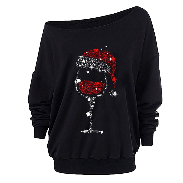 Christmas wine best sale glass sweatshirt