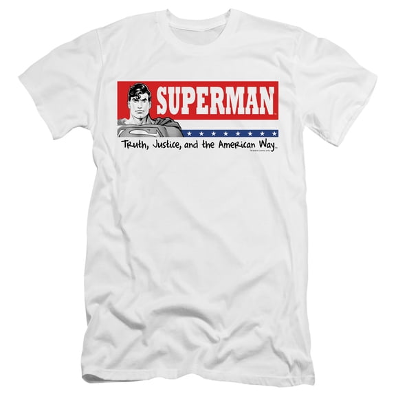 Superman Superman For President Adult 30/1 T-Shirt White