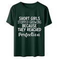 thumbnail image 4 of Mrat Blouses & Chemises à Manches Courtes Col Rond Hauts à Sequins pour Femmes Hauts de Travail pour Dames Blouse à Manches Courtes Imprimé Lettre T-Shirt Hauts Manches Courtes Chemises pour Femmes, 4 of 7