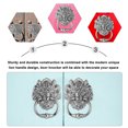 thumbnail image 4 of Antique Lion Head Door Knocker Front Door Handle Silver Tone Pull Ring, 4 of 8