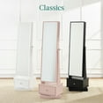 thumbnail image 5 of Best Choice Products 360 Swivel Standing Mirrored Jewelry Cabinet, LED-Lit Makeup Organizer w/ Mirror - Coastal White, 5 of 10