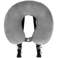 thumbnail image 2 of Neck Pillow for Traveling, Luxury Travel Neck Pillow for Airplane 100% Pure Memory Foam Adjustable Travel Pillow for Flight Sleep, Portable Plane Accessories, Light Grey$$Bedding, 2 of 9