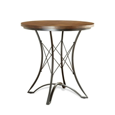 Steve Silver Adele Rustic Wood and Metal Round 36" Counter Height Dining Table, Brown