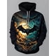 thumbnail image 3 of Sudadera con capucha y estampado 3D de esqueleto y calavera de murciélago para Halloween, con bolsillo delantero, para parejas, para Halloween, carnaval, fiesta de disfraces, 3 of 4