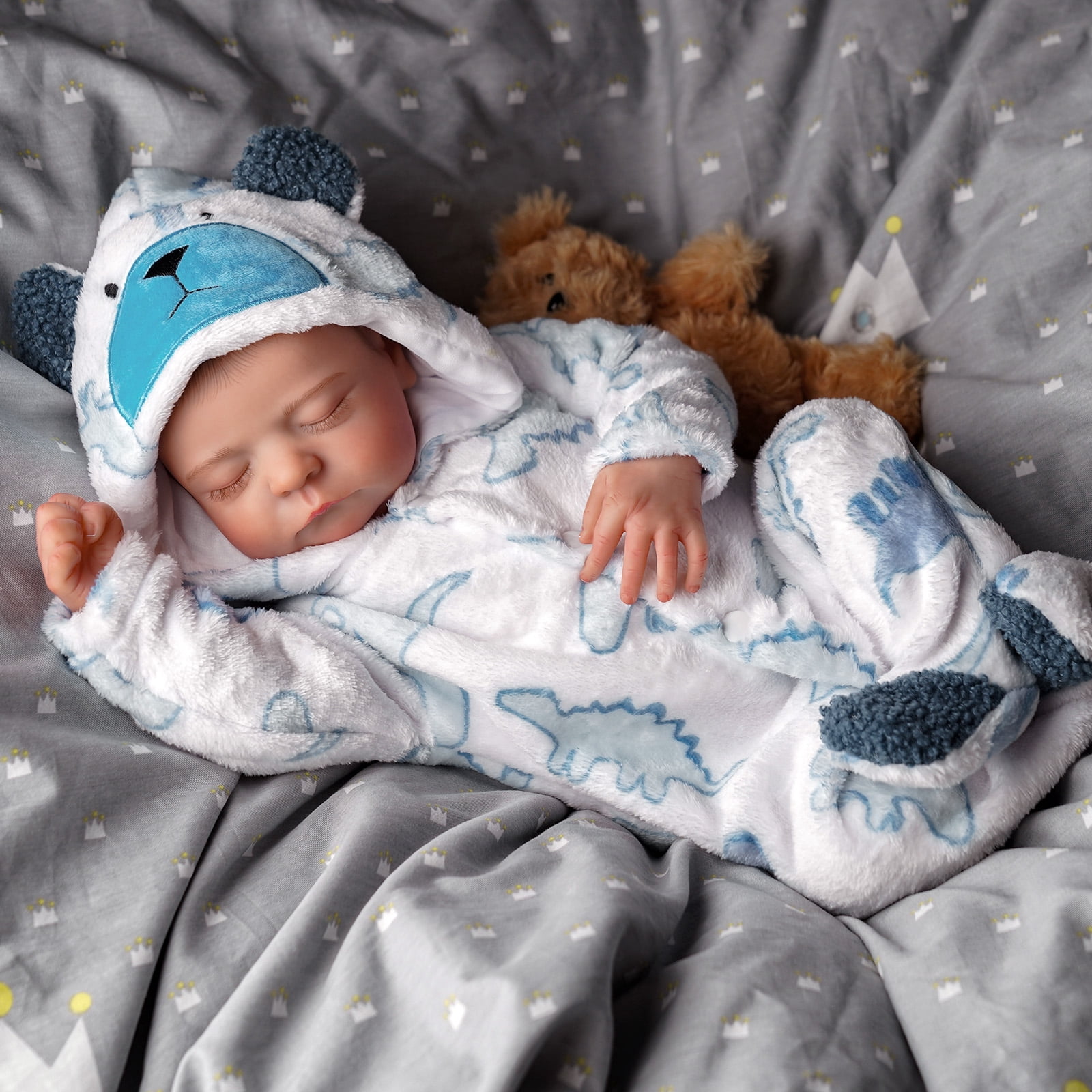 RSG Reborn Baby Dolls, 20 Inch Lifelike Newborn Real Life Poseable Doll for Soft Cloth Body Baby Dolls with Clothes and Toy Gift for Kids Age 3+