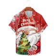 thumbnail image 2 of Camisas de Manga Larga para Hombres, Botón de Impresión Blusa de Cuello, Camisa de Poliéster de Moda Casual, 2 of 8