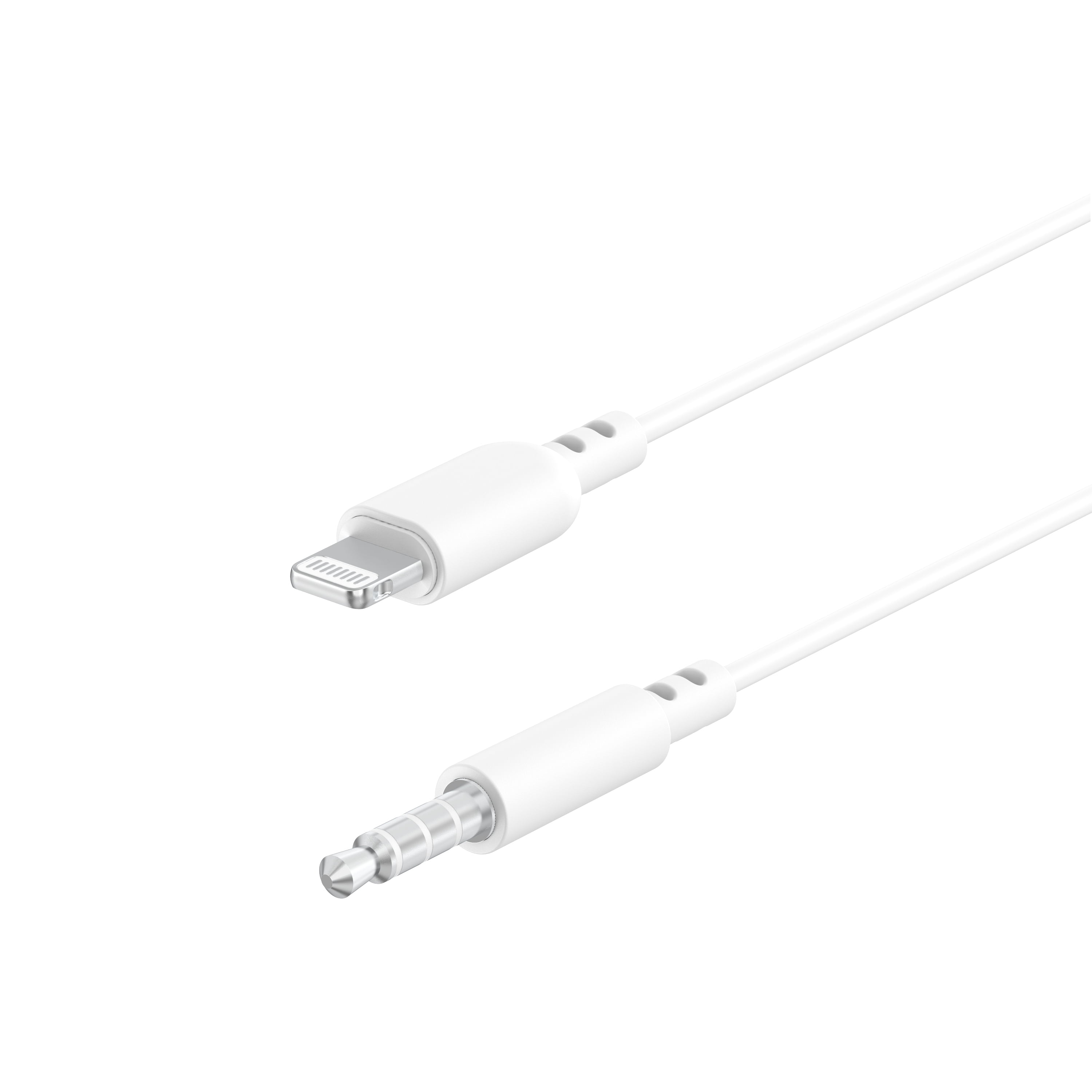 (2 pack) onn 3' Lightning to 3.5 mm Audio AUX Cable for iPhone iPad
