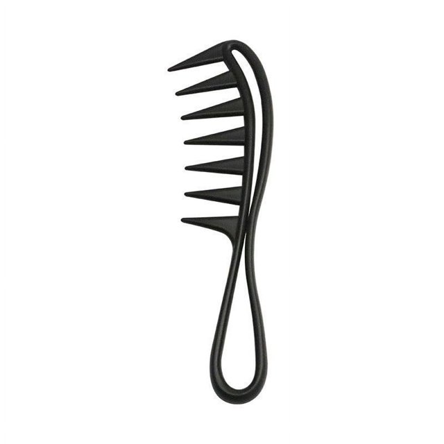 Peine de aceite retro, peine con forma de hombre, peine de dientes grandes, peine con textura en la espalda, peine de inserción de doble cara, peine de dientes anchos