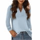 thumbnail image 4 of Mujeres sueltas casuales de manga larga con cuello en v blusa casual sólida camiseta túnica tops Fridja  bvmnju4191, 4 of 9