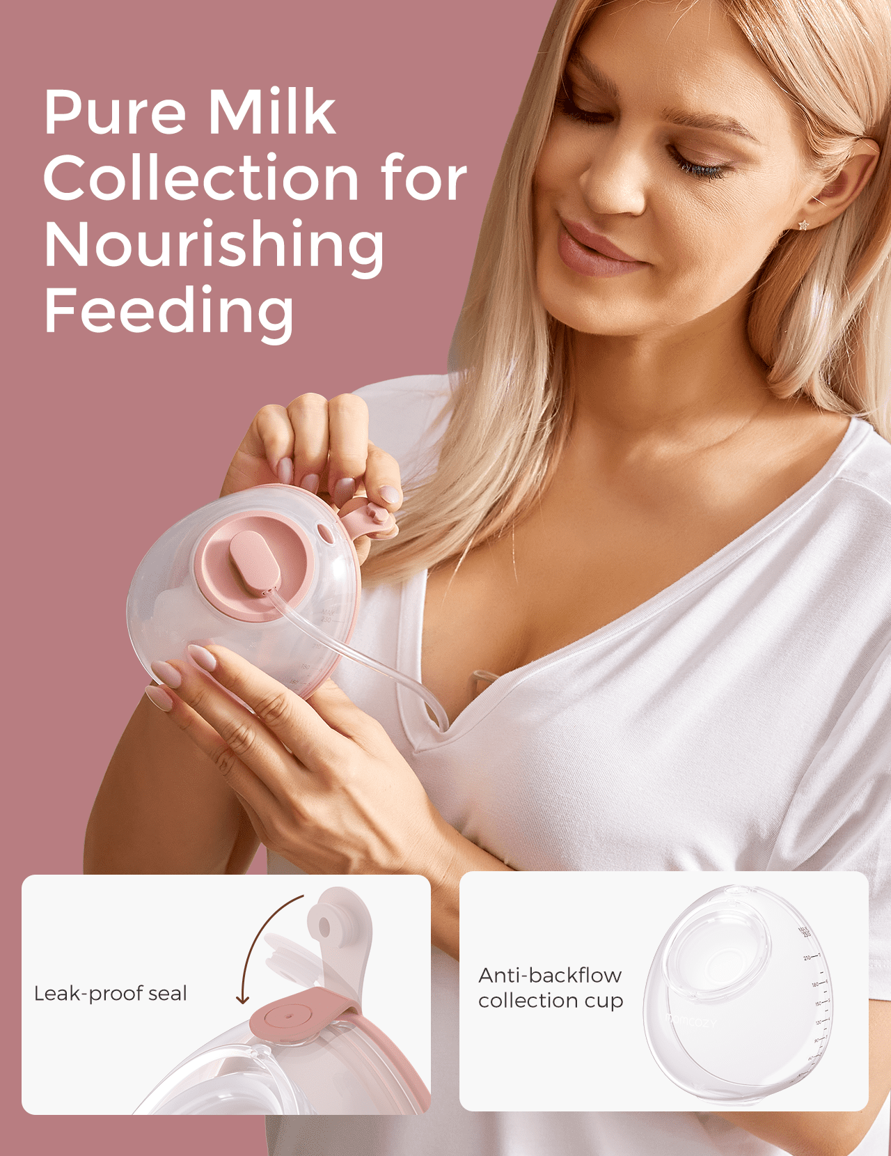 Momcozy Breast Pump V2 Pro Hospital-Grade, Hands-Free Wearable Wearable Pump with DoubleFit Flange, 24mm