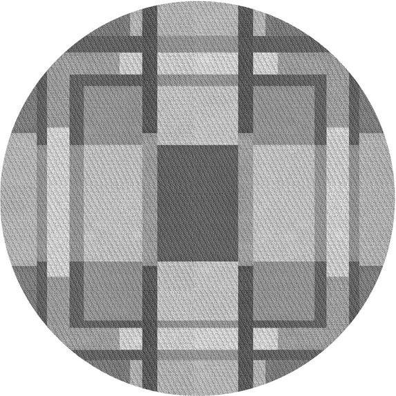 Ahgly Company Indoor Round Patterned Gray Cloud Gray Area Rugs, 6' Round