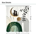 thumbnail image 6 of Mid Century Modern Shower Curtain 72Wx72L Inch Green Boho Abstract Black Cat Minimalist Sun Geometric Gold Leaf Shower Curtain Bathroom Set Aesthetic Bath Curtain Bathtub Accessories Home Decor, 6 of 6