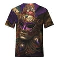 thumbnail image 4 of ICHUANYI Women's T-shirt Mardi Gras Fashion Casual Short Sleeve Crew Neck Tops Cloth New Trending, 4 of 4