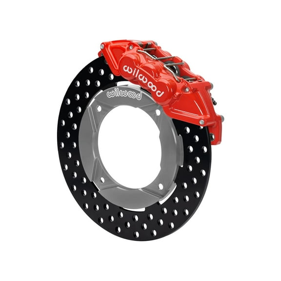 Wilwood 140-16630-DR Front UTV6 Big Brake Kit with Red Calipers and Drilled Rotors for 2016-up Polaris RZR XP & Pro XP