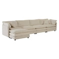 thumbnail image 3 of Beige Chenille 4 - Seater Sectional | Easy to Re - assemble for Various Needs | Relax with Cushioned Backrest and Seat, 3 of 6
