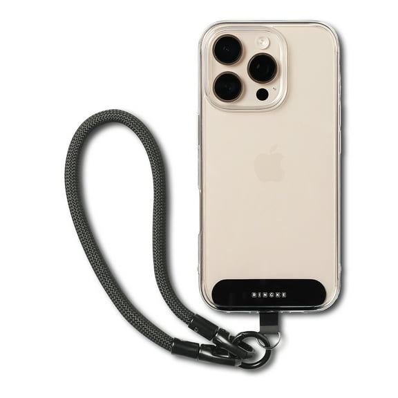 Ringke Holder Link Flow Hand U-Type for Smartphone, Universal Long-Lasting Wide-Fit Wrist Strap with Holder - Calm Black