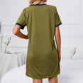 thumbnail image 6 of Dyegold Sundresses for Women Casual Beach - Sun Dresses Women Summer Casual Round Neck Short Sleeve Solid Color Loose Midi Sundress ​Plus Size Tshirt ​Party ​Dress, 6 of 6