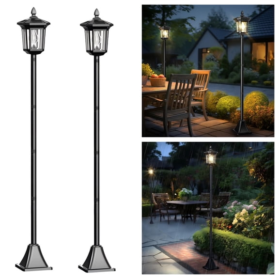 Westinghouse  Solar Post Lantern ,LED Solar Post Lights  Dusk to Dawn 100 Lumens for Yard Garden Patio Deck Walkway Driveway Decor,2-pack