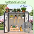 thumbnail image 6 of YODOLLA Metal Outdoor Storage Cabinets Potting Bench Patio Garden Work Table with Adjustable Shelves in Gray, 6 of 7