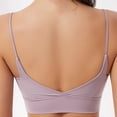 thumbnail image 4 of MGDXOX Womens Thin Strap Longline Sports Bras Scoop Neck Workout Yoga Tops Wireless Athletic Breathable Bras Purple L, 4 of 6