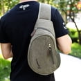 thumbnail image 2 of Men Sling Bag Canvas Casual Multipurpose Chest Bag Sling Backpack for Cycling, 2 of 5