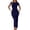 Dark Blue, variant on Casual Summer Dresses For Women Solid Color Round Neck Bodycon Casual Elegant Slim Fit Stretchy Midi Daily Wear And Outings Short Sleeve Stylish Dress