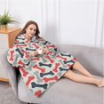 thumbnail image 5 of Oversized Wearable Blanket Hoodie,Dog Bones Sherpa Blanket Hoodie with Super Pockets,Super Warm Fuzzy Pullover for Women & Men, 5 of 6