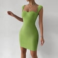 thumbnail image 6 of Blmnix Bodycon Dresses Dresses for Women Slip Dress Sexy Dresses Under Dress Sweetheart Sleeveless Mini Green Adjustable Waist Casual Summer Dress,S, 6 of 7