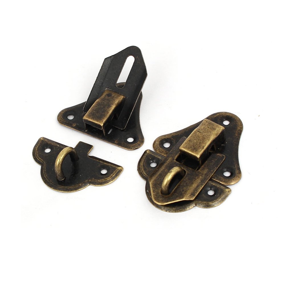 Toolbox Jewelry Box Toggle Latches Hasps Locks Bronze Tone 50x35x8mm