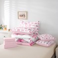 thumbnail image 5 of Erosebridal Monogrammed B Bedding Sets Queen Size,Cute Bowknot Comforter Sets with Sheets,Pink White Bed in a Bag Queen Size,Microfiber Room Decorative Reversible,7-Piece, 5 of 7