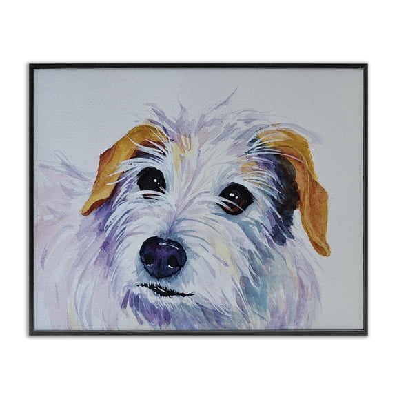 Stupell Industries Traditional White Terrier Dog Portrait Black Framed Giclee Art, 14 x 11, by Tatiana Roberts