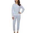 thumbnail image 1 of Pijamas, Triángulo en contraste Pijamas de jersey largo/Ropa de salón Suzicca Azul claro S, 1 of 7